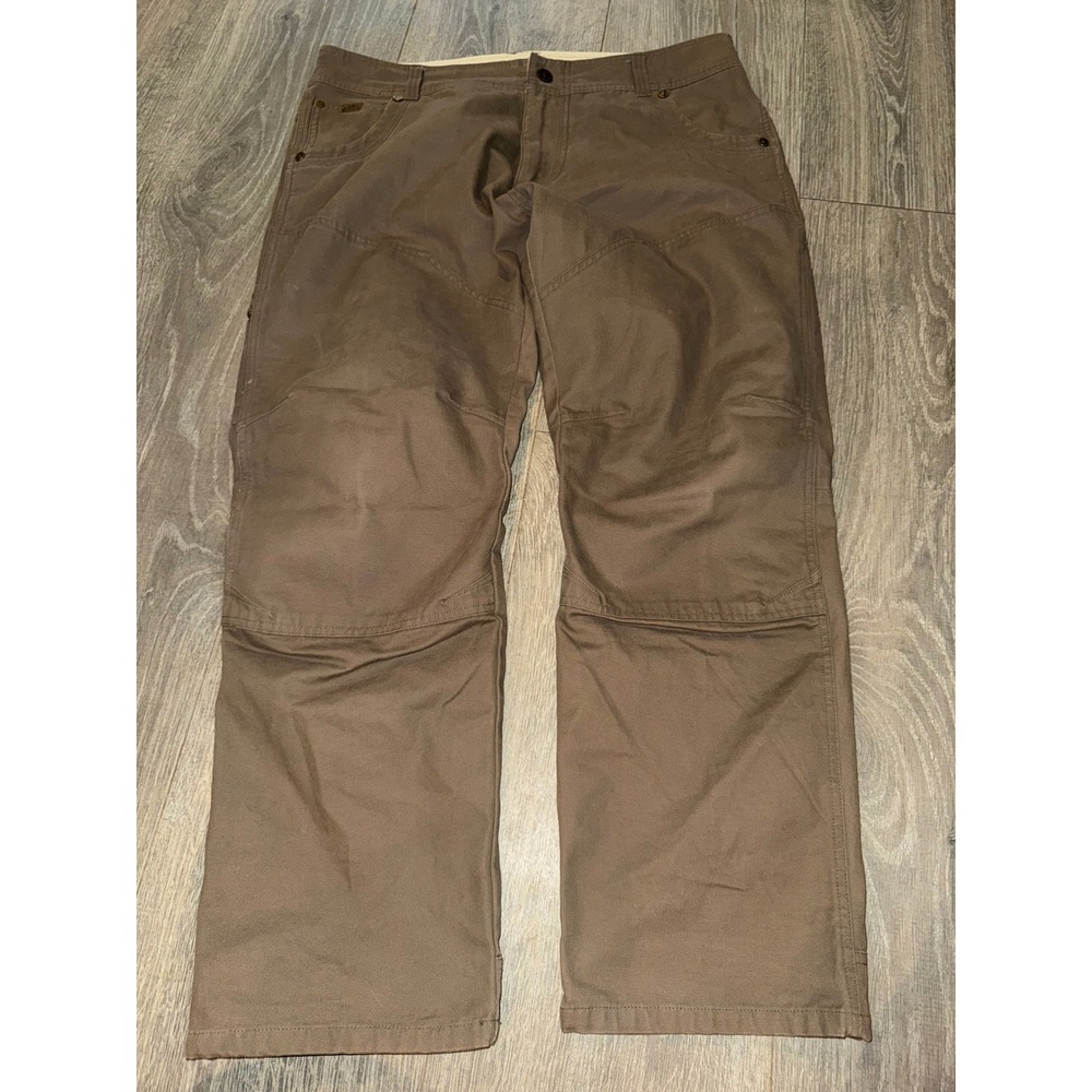 Kuhl Rydr Brown Canvas Work Hiking Pants Mens 38x30 Articulated Knee Utility
